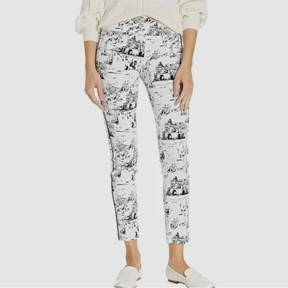 ELLIOTT LAUREN TOILE PRINT   PULL ON STRETCH ANKLE PANT size 8 - Picture 1 of 9